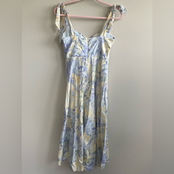 Boutique Floral Pastel Shoulder Tie Bow Sundress Sweetheart Neckline Coquette - Picture 9 of 15